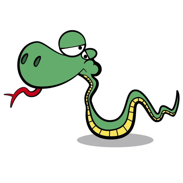 Humor kreskówka węża z białym — Wektor stockowy