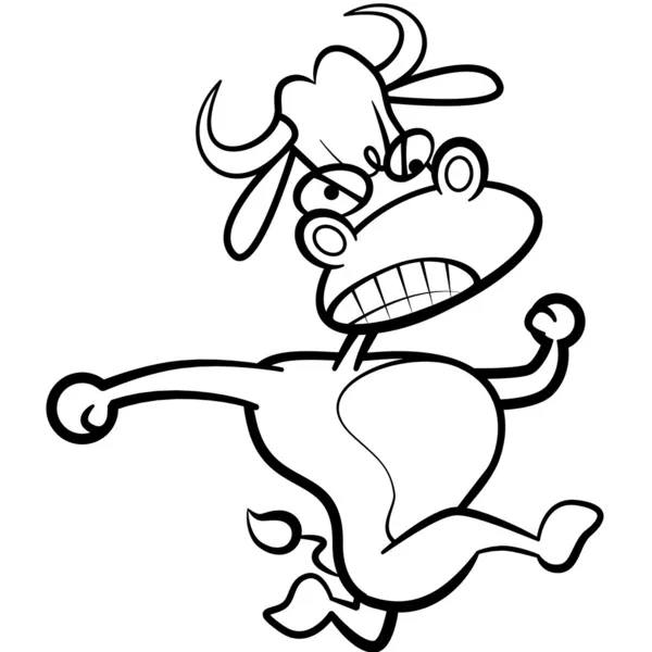 Färbung Humor Cartoon Bulle läuft mit weißem Hintergrund — Stockvektor