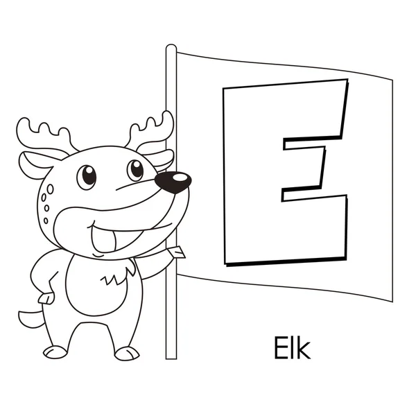 Алфавит животных Е — стоковый вектор
