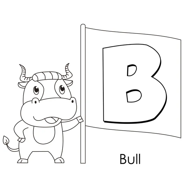 動物のアルファベットの b — ストックベクタ