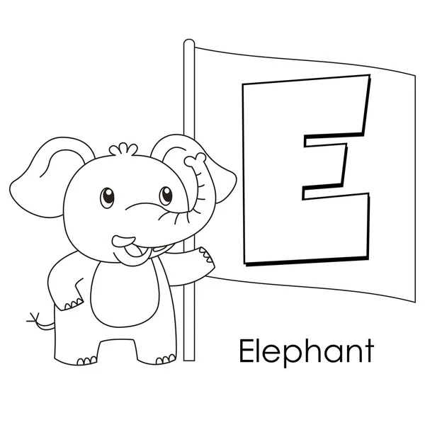 Alfabeto animal E — Archivo Imágenes Vectoriales