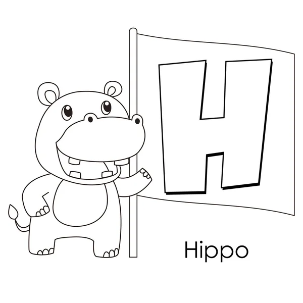 Animal alphabet H — Stock Vector