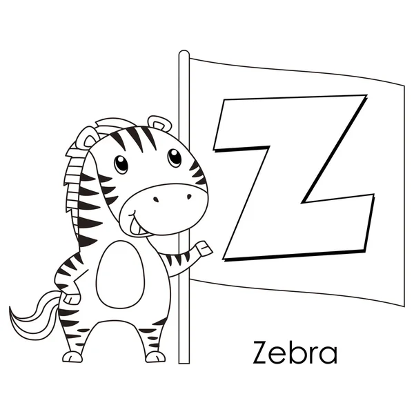 Alphabet animal Z — Image vectorielle