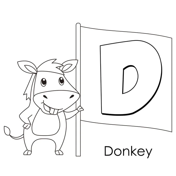 Alfabeto animal D — Vector de stock