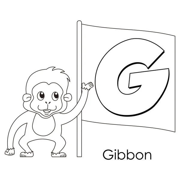 Alfabeto animal G — Vector de stock