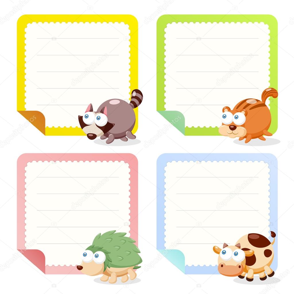 cute animal note papers collection