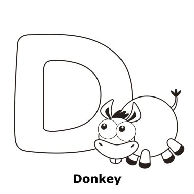 çocuklar için d alfabe boyama