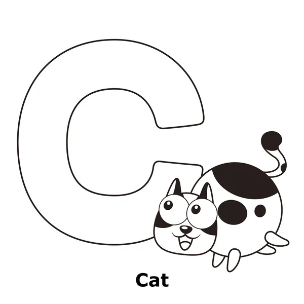Alphabet à colorier pour enfants, C — Image vectorielle