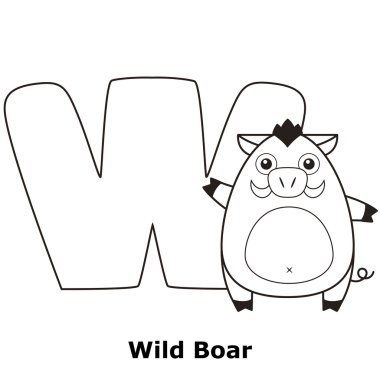 çocuklar için w alfabe boyama