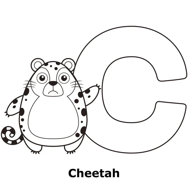 子供たちは、c のためのアルファベットの着色 — ストックベクタ