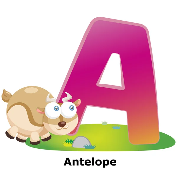 Alfabeto animal A — Vector de stock