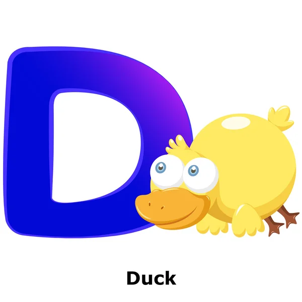 Tierisches Alphabet d — Stockvektor