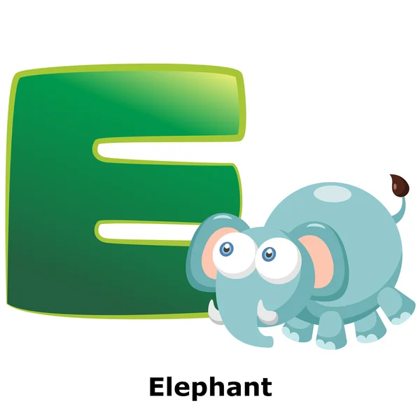 Alphabet animal E — Image vectorielle