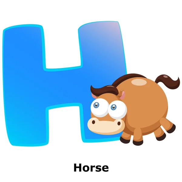 Tierisches Alphabet h — Stockvektor