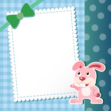 tavşan. Bebek kartı.