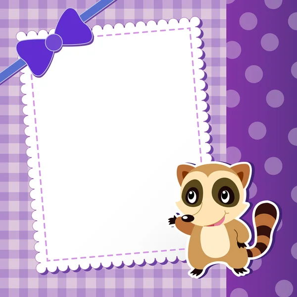 Raccoon. baby card. — Stock Vector