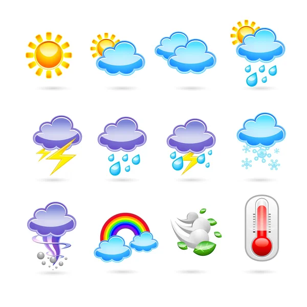 Set di icone meteo — Vettoriale Stock