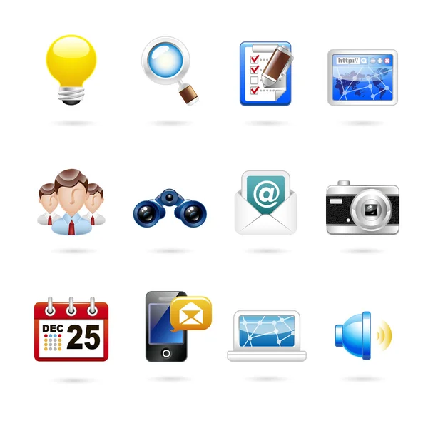 Kommunikation und Internet Icon Set — Stockvektor