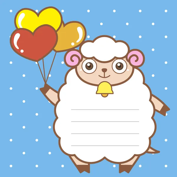 Cute sheep of scrapbook background — Stock Vector