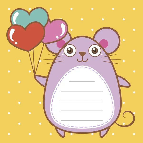 Cute mouse of scrapbook background — Stock Vector