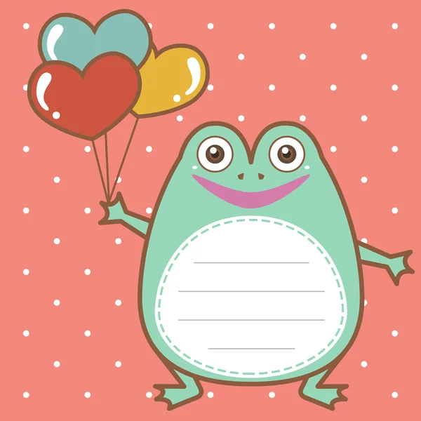 Grenouille mignonne de fond scrapbook — Image vectorielle