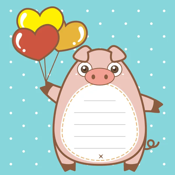 Cochon mignon de fond scrapbook — Image vectorielle