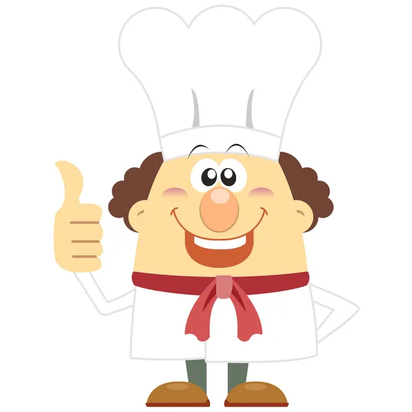 Cuisinier dessin animé avec fond blanc — Image vectorielle