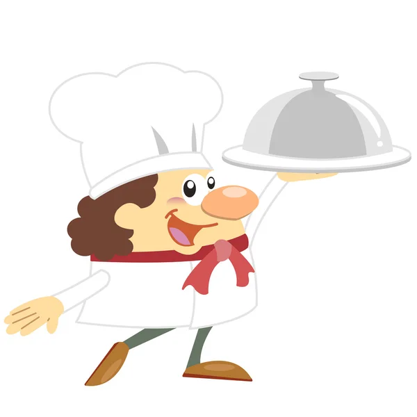 Cartoon cook with white background — Stock Vector