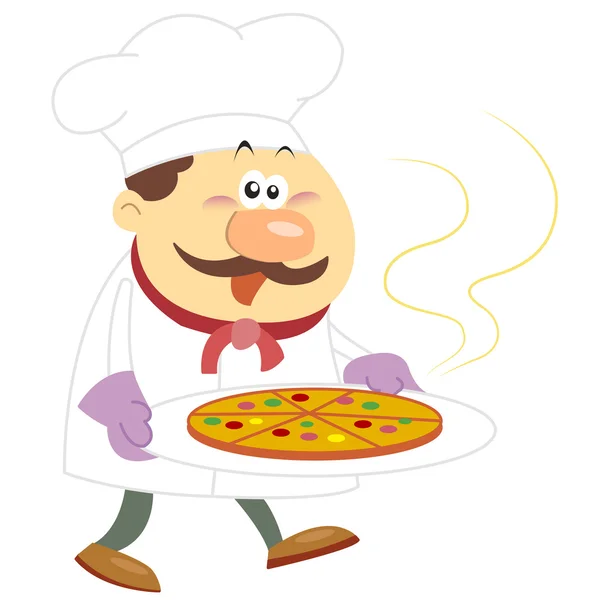 Cartoon cook with white background — Stock Vector