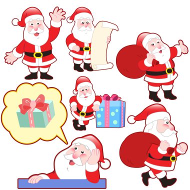 sevimli çizgi Noel Baba koleksiyonu