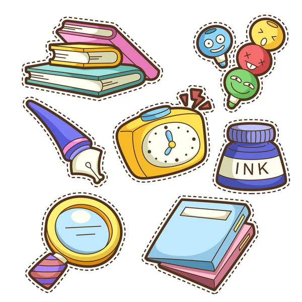 School set. set verschillende school items — Stockvector