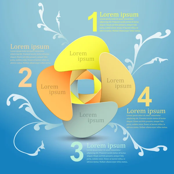 Vector abstracto 3d papel infografías — Archivo Imágenes Vectoriales