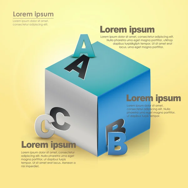 Wektor abstrakcyjny 3d papier infografika — Wektor stockowy