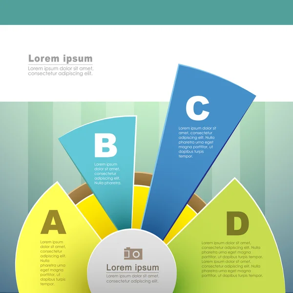 Infographie vectorielle abstraite en papier 3D — Image vectorielle