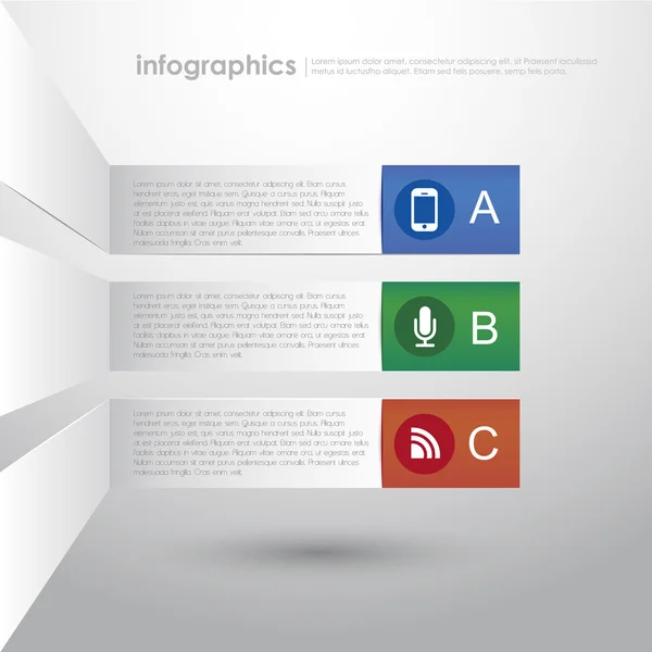 Vector abstracto 3d papel infografías — Archivo Imágenes Vectoriales