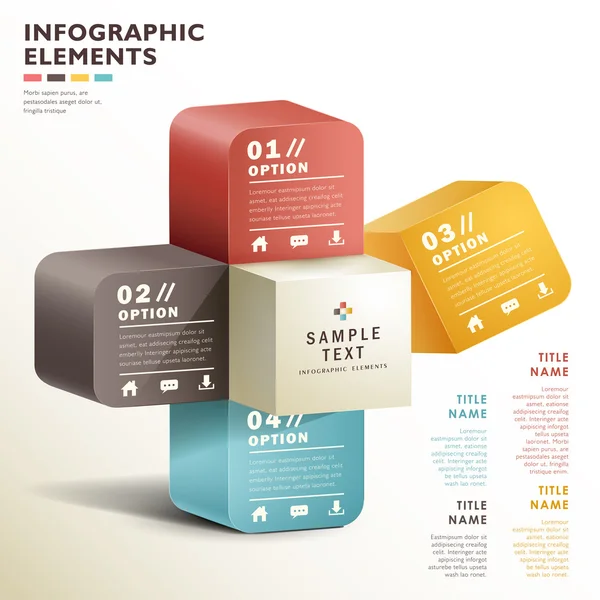 Vector abstracto 3d papel infografías — Archivo Imágenes Vectoriales