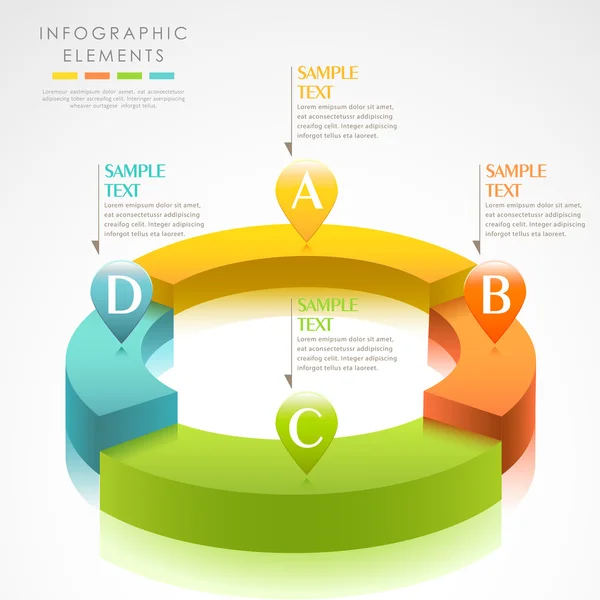 Vector abstracto 3d papel infografías — Archivo Imágenes Vectoriales