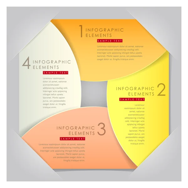 Infographie vectorielle abstraite en papier 3D — Image vectorielle