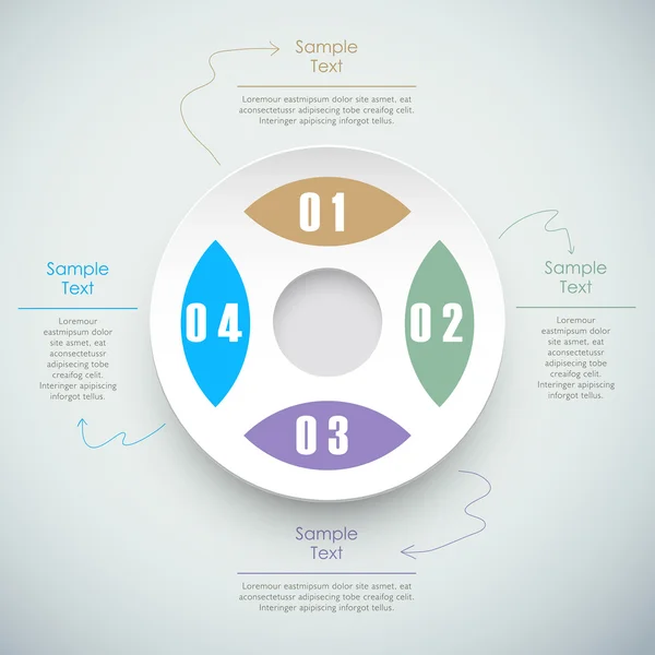 Vector abstracto 3d papel infografías — Vector de stock