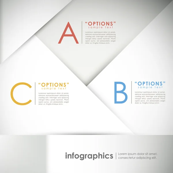 Éléments infographiques abstraits en papier — Image vectorielle