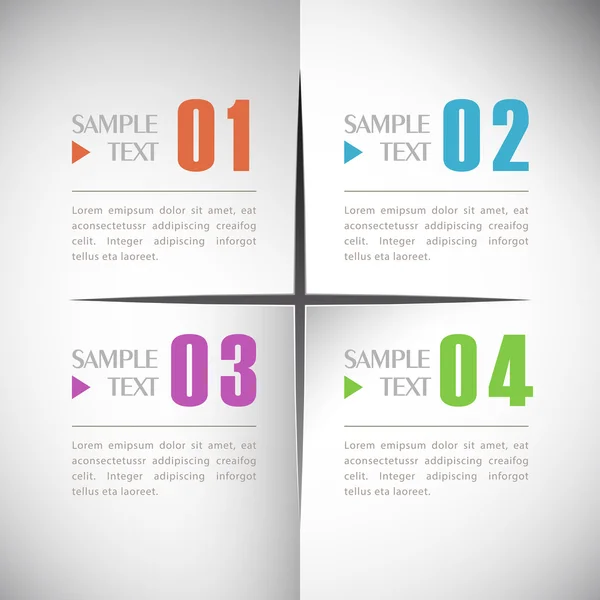 Vector abstracto 3d papel infografías — Vector de stock