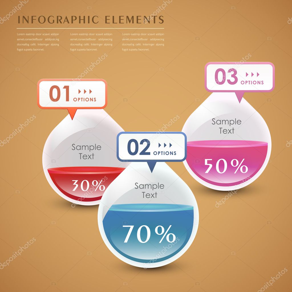 Vector abstract 3d drop infographics