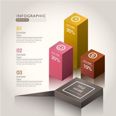 soyut 3d vektör grafik infographics