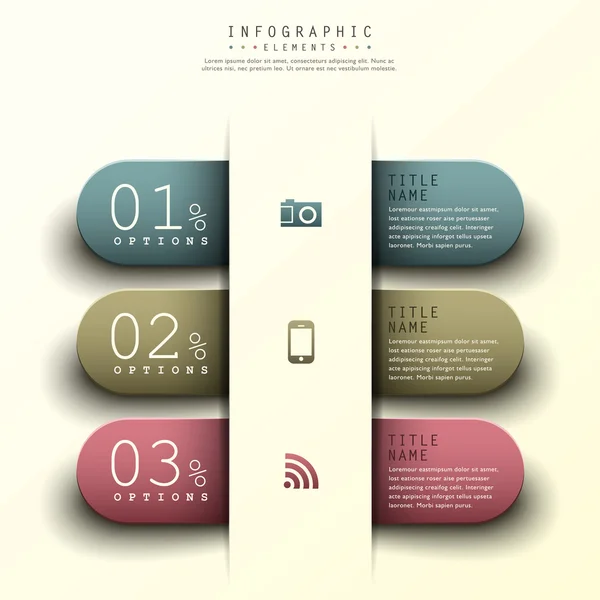 Infographie vectorielle abstraite en papier 3D — Image vectorielle