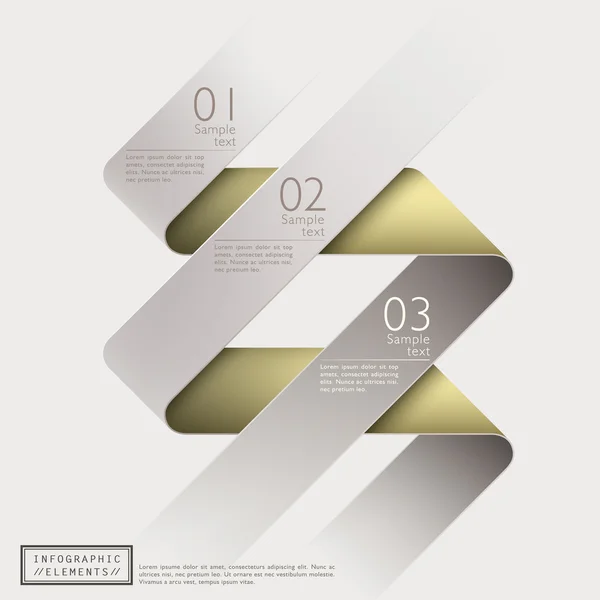 Infografías clásicas abstractas de cinta 3d — Archivo Imágenes Vectoriales