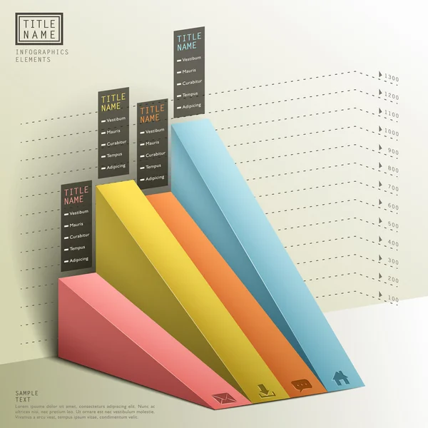 Modern abstract 3d chart infographics — Stock Vector