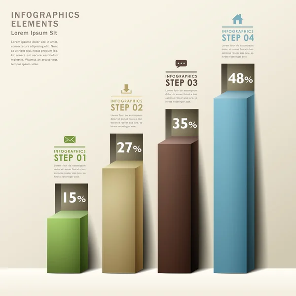 Moderno astratto 3d grafico infografico — Vettoriale Stock