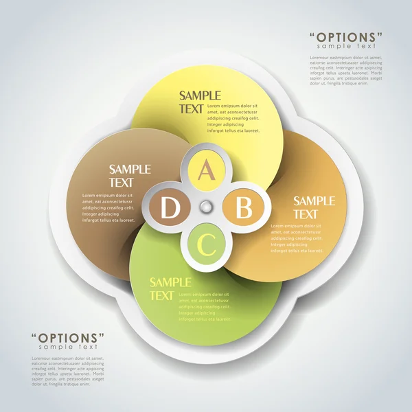 Vector abstracto 3d papel infografías — Vector de stock