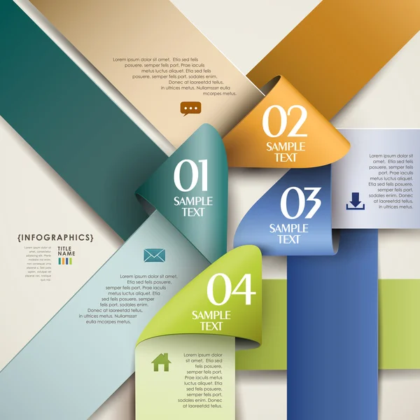 Infográficos de papel de origami 3d abstrato — Vetor de Stock