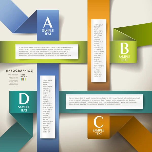 Infographie vectorielle abstraite en papier origami 3D — Image vectorielle